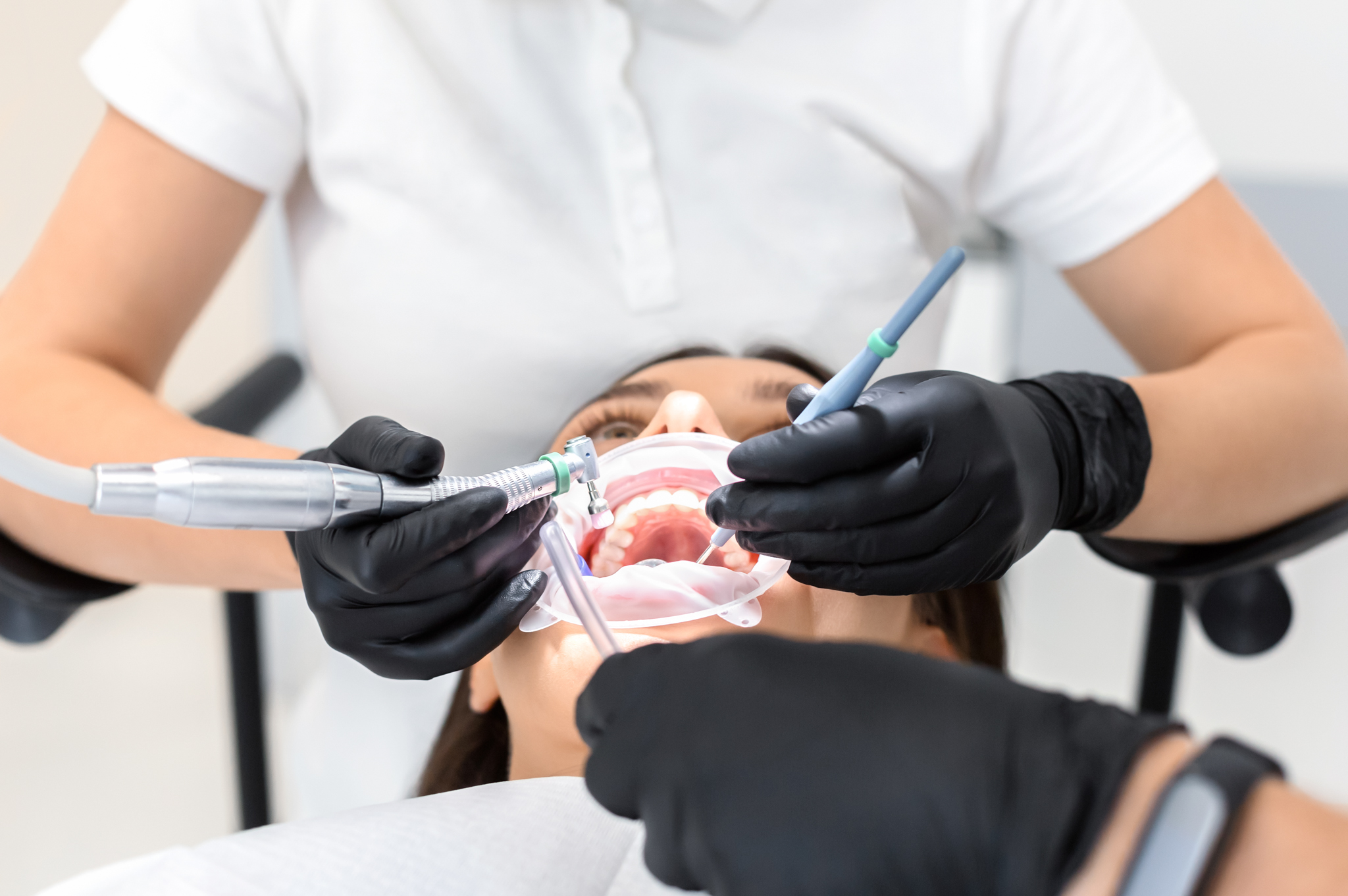 Close up of young attending newest dental clinic